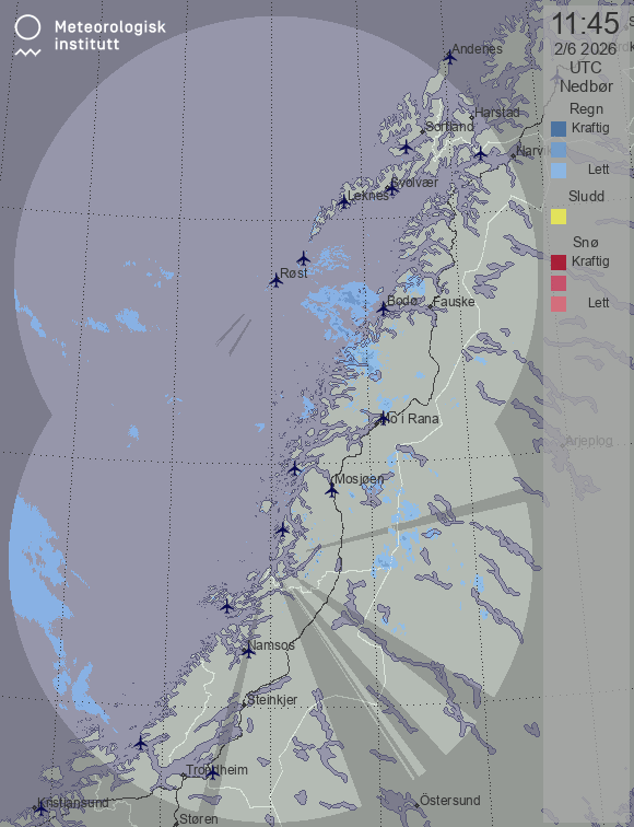 Nedb&oslash;rsradar: Nordland